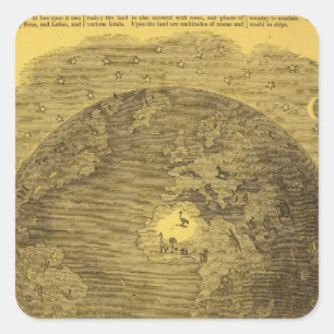 Afbeelding van de wereld vierkante sticker