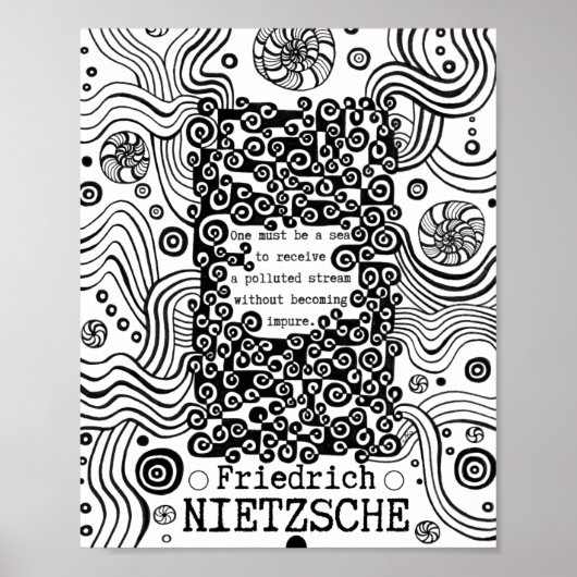Afbeelding van de zee van Nietzsche Poster (Voorkant)