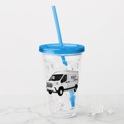 Afbeelding van Delivery van cartoon Acryl Drinkbeker (Voorkant ijs)