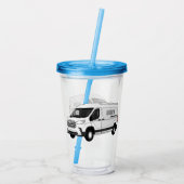 Afbeelding van Delivery van cartoon Acryl Drinkbeker (Achterkant)