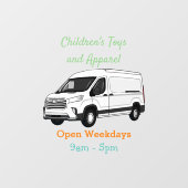 Afbeelding van Delivery van cartoon Raamsticker (Vel)