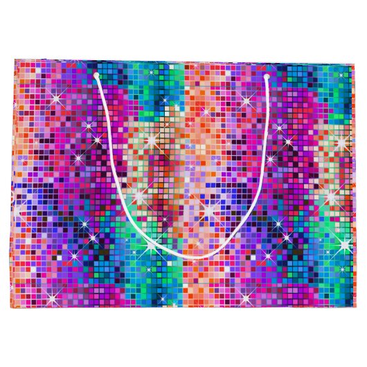 Afbeelding van disco faux glitter groot cadeauzakje (Achterkant)