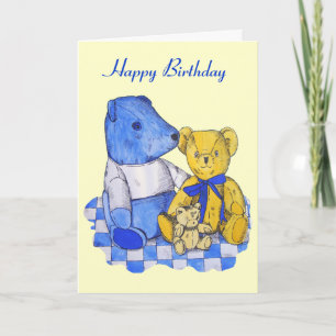 afbeelding van drie leuke teddyberen kaart