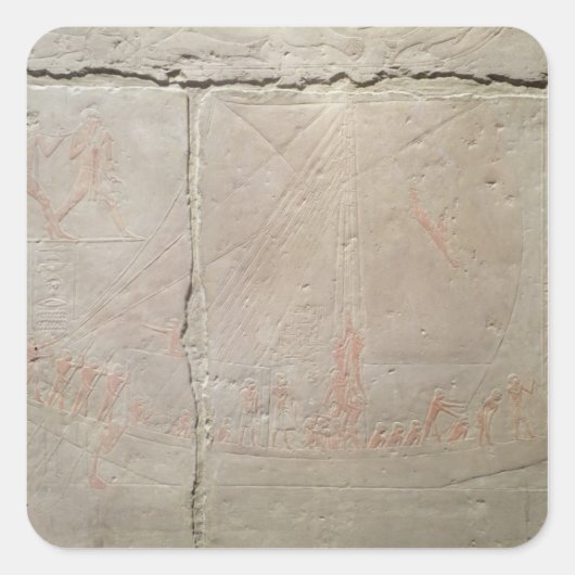 Afbeelding van een bootreis vierkante sticker (Voorkant)