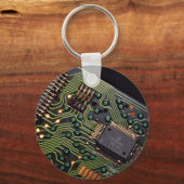 Afbeelding van een circuitplaat uit zakrekenmachin sleutelhanger (Voorkant)