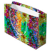 Afbeelding van een kleurrijk kleurig kleurstofglit groot cadeauzakje (Achterkant Gekanteld)