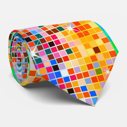 Afbeelding van een kleurrijk kleurig kleurstofglit stropdas (Opgerold)