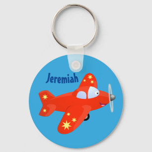 afbeelding van een schattig rood vliegtuig met car sleutelhanger