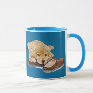 afbeelding van een schattige gouden hondenhond mok