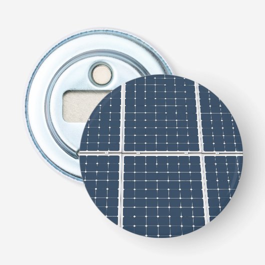 Afbeelding van een zonnepaneel grappig button flesopener (Voorkant)