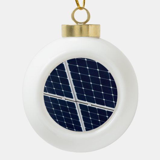 Afbeelding van een zonnepaneel grappig keramische bal ornament (Voorkant)