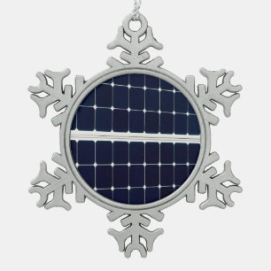 Afbeelding van een zonnepaneel grappig tin sneeuwvlok ornament