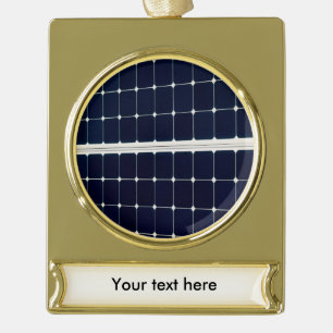 Afbeelding van een zonnepaneel grappig verguld banner ornament