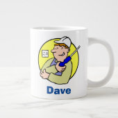 Afbeelding van elektricien met naam extra grote beker (Rechts)