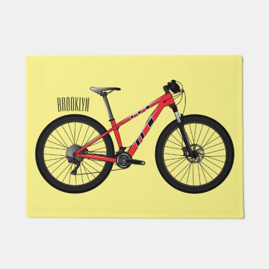 Afbeelding van fietscartoon deurmat (Voorkant)
