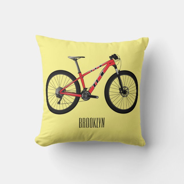 Afbeelding van fietscartoon kussen (Voorkant)