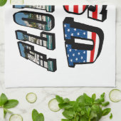 Afbeelding van Florida en Vlagtekst van de VS Theedoek (Gevouwen)