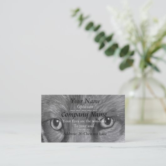 afbeelding van Fox Eyes Originele kunst opticiens Visitekaartje (Staand voorkant)