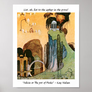 afbeelding van gekantelde tuin Kay Nielsen Poster