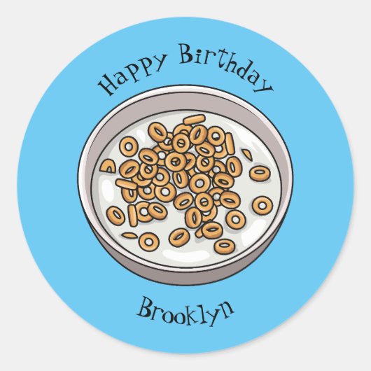 Afbeelding van graancartoon ronde sticker (Voorkant)