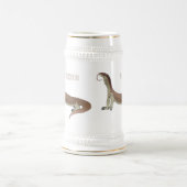 Afbeelding van hagedis-cartoon bewaken bierpul (Center)