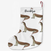 Afbeelding van hagedis-cartoon bewaken kleine kerstsok (Achterkant)