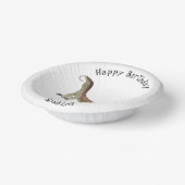 Afbeelding van hagedis-cartoon bewaken papieren kommen (Gebogen)