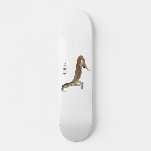 Afbeelding van hagedis-cartoon bewaken skateboard (Voorkant)