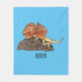 Afbeelding van hagedis-cartoon met gevlekte hals fleece deken (Voorkant)