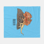 Afbeelding van hagedis-cartoon met gevlekte hals fleece deken (Voorkant (Horizontaal))