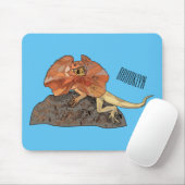 Afbeelding van hagedis-cartoon met gevlekte hals muismat (Met muis)