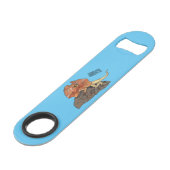 Afbeelding van hagedis-cartoon met gevlekte hals speed flessenopener (Achterkant Gekanteld)