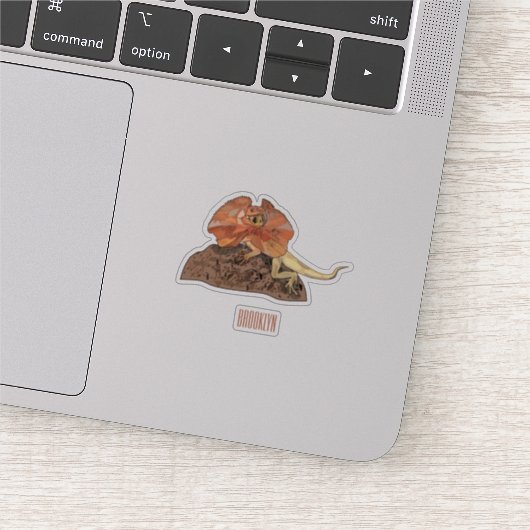 Afbeelding van hagedis-cartoon met gevlekte hals sticker (Detail)