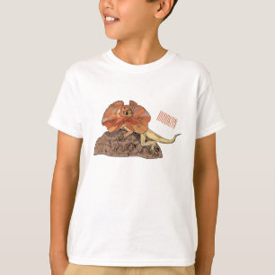 Afbeelding van hagedis-cartoon met gevlekte hals t-shirt