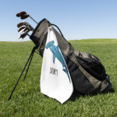 Afbeelding van hamerhaaienhaai cartoon golfhanddoek (Groen)