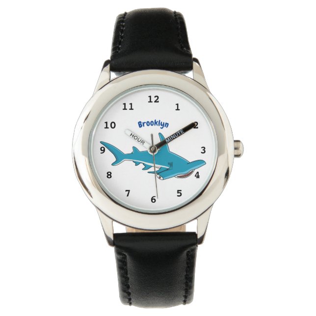 Afbeelding van hamerhaaienhaai cartoon horloge (Voorkant)