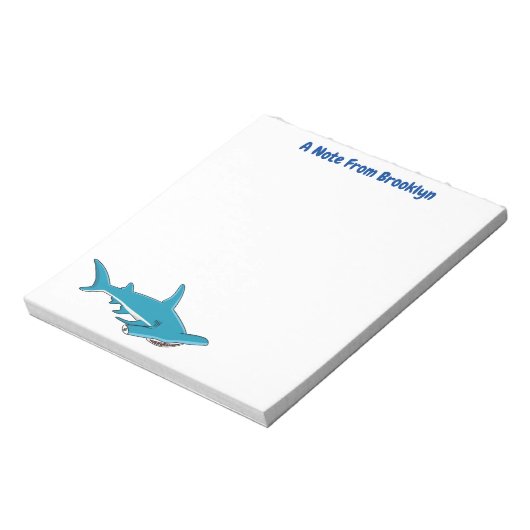 Afbeelding van hamerhaaienhaai cartoon notitieblok (Gedraaid)