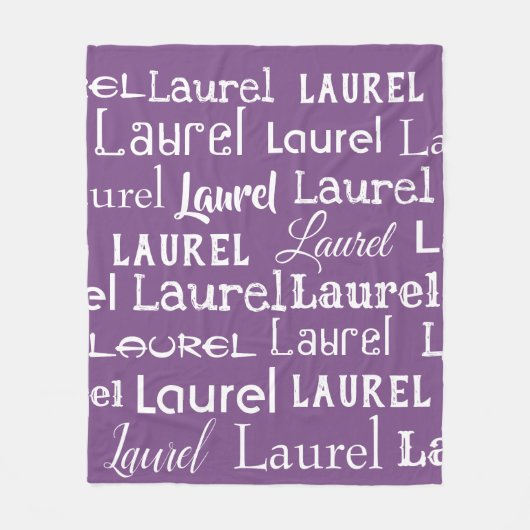 Afbeelding van herhaalde naam fleece deken (Voorkant)