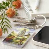 afbeelding van het beeld Onze Vrouw van Fatima Sleutelhanger (Voorkant Rechts)