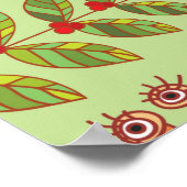 Afbeelding van het bosleven. Flora en fauna. Vinta Poster (Hoek)