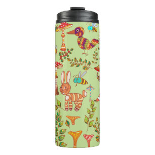 Afbeelding van het bosleven. Flora en fauna. Vinta Thermosbeker