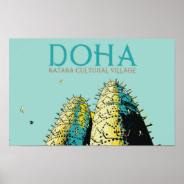Afbeelding van het culturele dorp Doha Katara Qata Poster