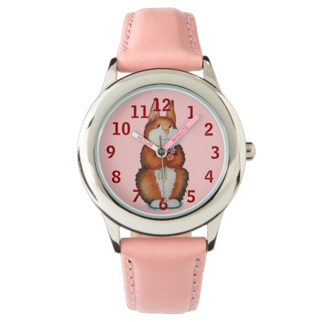 afbeelding van het glimlachen van schattig bruin k horloge (Voorkant)