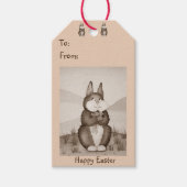 afbeelding van het glimlachen van schattig konijne cadeaulabel (Voorkant)