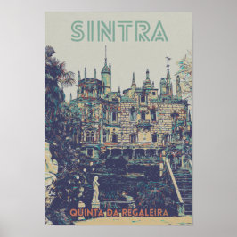 Afbeelding van het Paleis Sintra Regaleira Portuga Poster