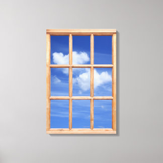 Afbeelding van het venster Sky and Clouds 3D Effec Canvas Afdruk