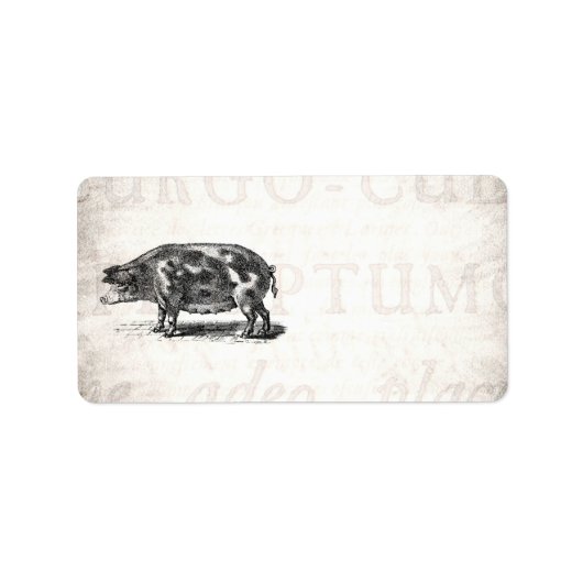 afbeelding van hog op oud papier 1800s Pig Etiket (Voorkant)