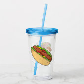 Afbeelding van hotdog cartoon acryl drinkbeker (Achterkant)