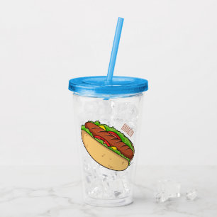 Afbeelding van hotdog cartoon acryl drinkbeker