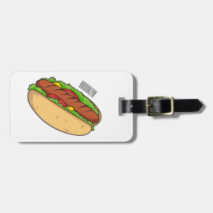 Afbeelding van hotdog cartoon bagagelabel